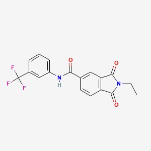 molecular formula C18H13F3N2O3 B3668023 2-ethyl-1,3-dioxo-N-[3-(trifluoromethyl)phenyl]-5-isoindolinecarboxamide 