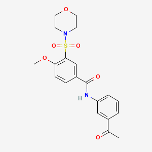 molecular formula C20H22N2O6S B3668052 N-(3-acetylphenyl)-4-methoxy-3-morpholin-4-ylsulfonylbenzamide 