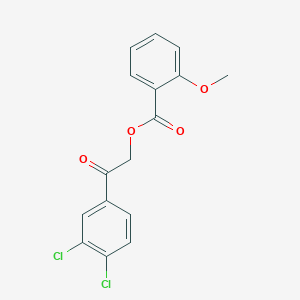 molecular formula C16H12Cl2O4 B3668054 2-(3,4-dichlorophenyl)-2-oxoethyl 2-methoxybenzoate 
