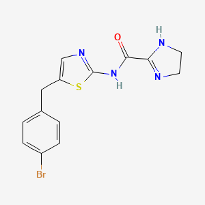 molecular formula C14H13BrN4OS B3668133 N-[5-[(4-bromophenyl)methyl]-1,3-thiazol-2-yl]-4,5-dihydro-1H-imidazole-2-carboxamide 