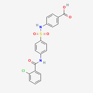 molecular formula C20H15ClN2O5S B3668153 4-[({4-[(2-chlorobenzoyl)amino]phenyl}sulfonyl)amino]benzoic acid 