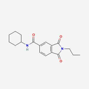 molecular formula C18H22N2O3 B3668219 N-cyclohexyl-1,3-dioxo-2-propyl-5-isoindolinecarboxamide 