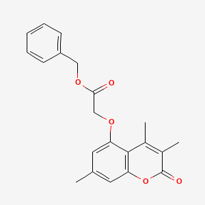 molecular formula C21H20O5 B3668344 benzyl 2-[(3,4,7-trimethyl-2-oxo-2H-chromen-5-yl)oxy]acetate 