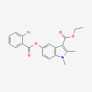 molecular formula C20H18BrNO4 B3668444 ETHYL 5-(2-BROMOBENZOYLOXY)-1,2-DIMETHYL-1H-INDOLE-3-CARBOXYLATE 