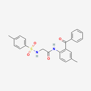 molecular formula C23H22N2O4S B3668490 N-(2-BENZOYL-4-METHYLPHENYL)-2-(4-METHYLBENZENESULFONAMIDO)ACETAMIDE 