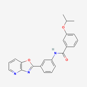 molecular formula C22H19N3O3 B3668498 N-[3-([1,3]oxazolo[4,5-b]pyridin-2-yl)phenyl]-3-(propan-2-yloxy)benzamide 