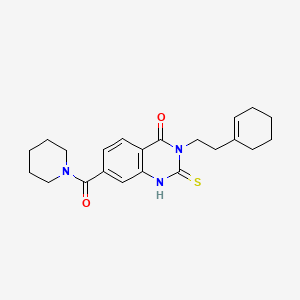 molecular formula C22H27N3O2S B3668525 3-[2-(1-cyclohexen-1-yl)ethyl]-7-(1-piperidinylcarbonyl)-2-thioxo-2,3-dihydro-4(1H)-quinazolinone 