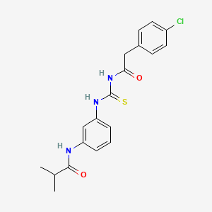 molecular formula C19H20ClN3O2S B3668614 N-{3-[({[(4-chlorophenyl)acetyl]amino}carbonothioyl)amino]phenyl}-2-methylpropanamide 