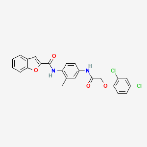 molecular formula C24H18Cl2N2O4 B3668658 N-(4-{[(2,4-dichlorophenoxy)acetyl]amino}-2-methylphenyl)-1-benzofuran-2-carboxamide 