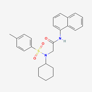molecular formula C25H28N2O3S B3668686 N~2~-cyclohexyl-N~2~-[(4-methylphenyl)sulfonyl]-N-naphthalen-1-ylglycinamide 
