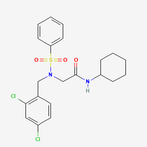 molecular formula C21H24Cl2N2O3S B3669065 N-cyclohexyl-N~2~-(2,4-dichlorobenzyl)-N~2~-(phenylsulfonyl)glycinamide 