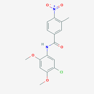 molecular formula C16H15ClN2O5 B3669082 N-(5-chloro-2,4-dimethoxyphenyl)-3-methyl-4-nitrobenzamide 