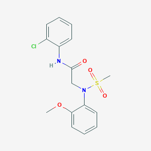 molecular formula C16H17ClN2O4S B3669097 N-(2-chlorophenyl)-2-(2-methoxy-N-methylsulfonylanilino)acetamide 