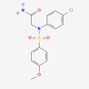 molecular formula C15H15ClN2O4S B3669297 N~2~-(4-chlorophenyl)-N~2~-[(4-methoxyphenyl)sulfonyl]glycinamide 