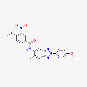 molecular formula C23H21N5O5 B3669305 N-[2-(4-ethoxyphenyl)-6-methyl-2H-benzotriazol-5-yl]-4-methoxy-3-nitrobenzamide 