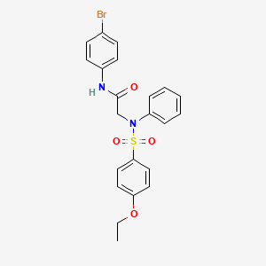 molecular formula C22H21BrN2O4S B3669316 N-(4-BROMOPHENYL)-2-(N-PHENYL4-ETHOXYBENZENESULFONAMIDO)ACETAMIDE 