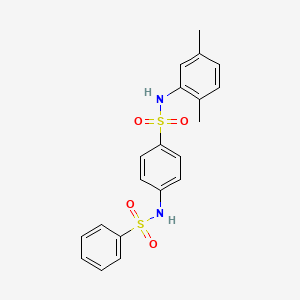 molecular formula C20H20N2O4S2 B3669320 N-(2,5-dimethylphenyl)-4-[(phenylsulfonyl)amino]benzenesulfonamide 