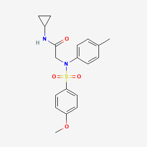 molecular formula C19H22N2O4S B3669321 N-cyclopropyl-N~2~-[(4-methoxyphenyl)sulfonyl]-N~2~-(4-methylphenyl)glycinamide 
