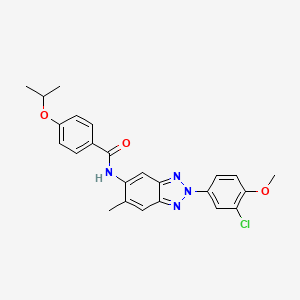 molecular formula C24H23ClN4O3 B3669387 N-[2-(3-chloro-4-methoxyphenyl)-6-methyl-2H-benzotriazol-5-yl]-4-(propan-2-yloxy)benzamide 