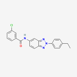 molecular formula C21H17ClN4O B3669397 3-chloro-N-[2-(4-ethylphenyl)-2H-benzotriazol-5-yl]benzamide 