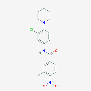 molecular formula C19H20ClN3O3 B3669407 N-(3-chloro-4-piperidin-1-ylphenyl)-3-methyl-4-nitrobenzamide 