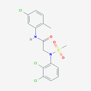 molecular formula C16H15Cl3N2O3S B3669430 N~1~-(5-chloro-2-methylphenyl)-N~2~-(2,3-dichlorophenyl)-N~2~-(methylsulfonyl)glycinamide 