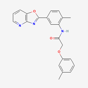 molecular formula C22H19N3O3 B3669438 N-[2-methyl-5-([1,3]oxazolo[4,5-b]pyridin-2-yl)phenyl]-2-(3-methylphenoxy)acetamide 