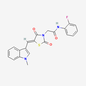 molecular formula C21H16FN3O3S B3669468 N-(2-fluorophenyl)-2-{(5Z)-5-[(1-methyl-1H-indol-3-yl)methylidene]-2,4-dioxo-1,3-thiazolidin-3-yl}acetamide 