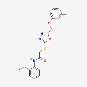 molecular formula C20H21N3O3S B3669506 N-(2-ethylphenyl)-2-[[5-[(3-methylphenoxy)methyl]-1,3,4-oxadiazol-2-yl]sulfanyl]acetamide 