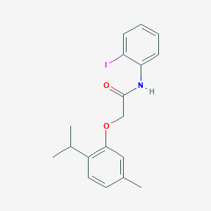 molecular formula C18H20INO2 B3669519 N-(2-iodophenyl)-2-(5-methyl-2-propan-2-ylphenoxy)acetamide 