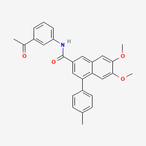 molecular formula C28H25NO4 B3669543 N-(3-acetylphenyl)-6,7-dimethoxy-4-(4-methylphenyl)naphthalene-2-carboxamide 