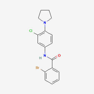 molecular formula C17H16BrClN2O B3669641 2-bromo-N-[3-chloro-4-(pyrrolidin-1-yl)phenyl]benzamide 