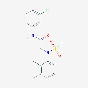 molecular formula C17H19ClN2O3S B3669669 N-(3-CHLOROPHENYL)-2-[N-(2,3-DIMETHYLPHENYL)METHANESULFONAMIDO]ACETAMIDE 