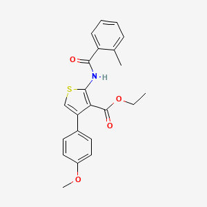 molecular formula C22H21NO4S B3669712 ethyl 4-(4-methoxyphenyl)-2-[(2-methylbenzoyl)amino]-3-thiophenecarboxylate 