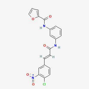 molecular formula C20H14ClN3O5 B3669730 N-(3-{[(2E)-3-(4-chloro-3-nitrophenyl)prop-2-enoyl]amino}phenyl)furan-2-carboxamide 