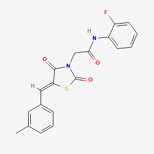 molecular formula C19H15FN2O3S B3669748 N-(2-fluorophenyl)-2-[(5Z)-5-(3-methylbenzylidene)-2,4-dioxo-1,3-thiazolidin-3-yl]acetamide 