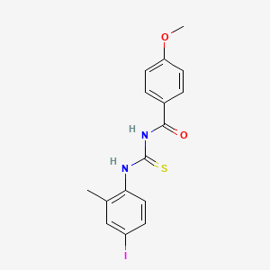 molecular formula C16H15IN2O2S B3669771 N-[(4-iodo-2-methylphenyl)carbamothioyl]-4-methoxybenzamide 