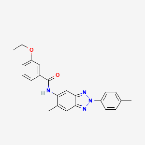 molecular formula C24H24N4O2 B3669776 N-[6-methyl-2-(4-methylphenyl)benzotriazol-5-yl]-3-propan-2-yloxybenzamide 