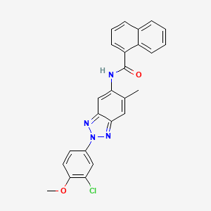 molecular formula C25H19ClN4O2 B3669793 N-[2-(3-chloro-4-methoxyphenyl)-6-methyl-2H-benzotriazol-5-yl]naphthalene-1-carboxamide 