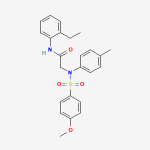 molecular formula C24H26N2O4S B3669823 N-(2-ETHYLPHENYL)-2-[N-(4-METHYLPHENYL)4-METHOXYBENZENESULFONAMIDO]ACETAMIDE 