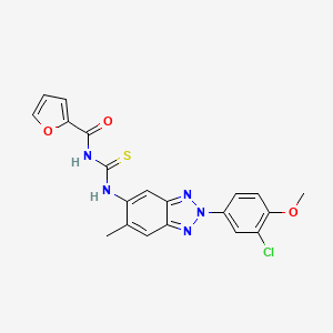 molecular formula C20H16ClN5O3S B3669881 N-{[2-(3-chloro-4-methoxyphenyl)-6-methyl-2H-benzotriazol-5-yl]carbamothioyl}furan-2-carboxamide 