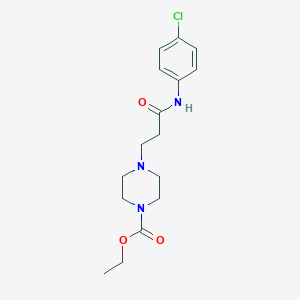 molecular formula C16H22ClN3O3 B366998 Ethyl 4-[3-(4-chloroanilino)-3-oxopropyl]piperazine-1-carboxylate CAS No. 429623-43-8