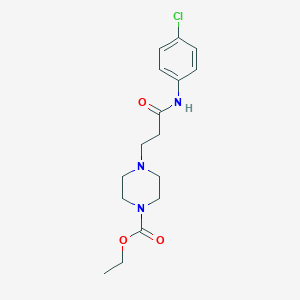 B366998 4-[2-(4-Chloro-phenylcarbamoyl)-ethyl]-piperazine-1-carboxylic acid ethyl ester CAS No. 429623-43-8