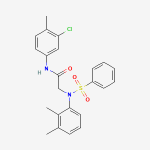 molecular formula C23H23ClN2O3S B3669996 N-(3-CHLORO-4-METHYLPHENYL)-2-[N-(2,3-DIMETHYLPHENYL)BENZENESULFONAMIDO]ACETAMIDE 