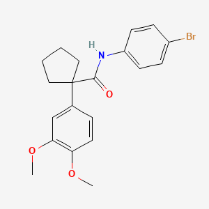 molecular formula C20H22BrNO3 B3670005 N-(4-bromophenyl)-1-(3,4-dimethoxyphenyl)cyclopentane-1-carboxamide 