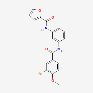 molecular formula C19H15BrN2O4 B3670008 N-(3-{[(3-bromo-4-methoxyphenyl)carbonyl]amino}phenyl)furan-2-carboxamide 