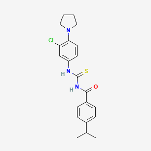 molecular formula C21H24ClN3OS B3670037 N-{[3-chloro-4-(pyrrolidin-1-yl)phenyl]carbamothioyl}-4-(propan-2-yl)benzamide 