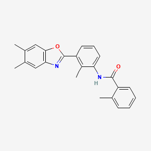 molecular formula C24H22N2O2 B3670040 N-[3-(5,6-dimethyl-1,3-benzoxazol-2-yl)-2-methylphenyl]-2-methylbenzamide 