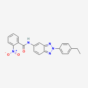 molecular formula C21H17N5O3 B3670092 N-[2-(4-ethylphenyl)-2H-benzotriazol-5-yl]-2-nitrobenzamide 