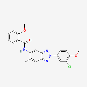 molecular formula C22H19ClN4O3 B3670156 N-[2-(3-chloro-4-methoxyphenyl)-6-methyl-2H-benzotriazol-5-yl]-2-methoxybenzamide 